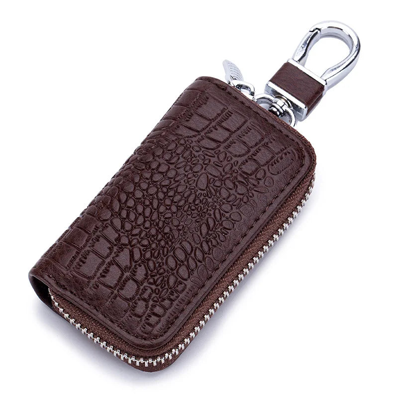 Mini Key Holder for Car Keys Wallet Pouch Bag Premium Leather Keychain Housekeeper Car Key Case Unisex Organizer Key Pouch Purse